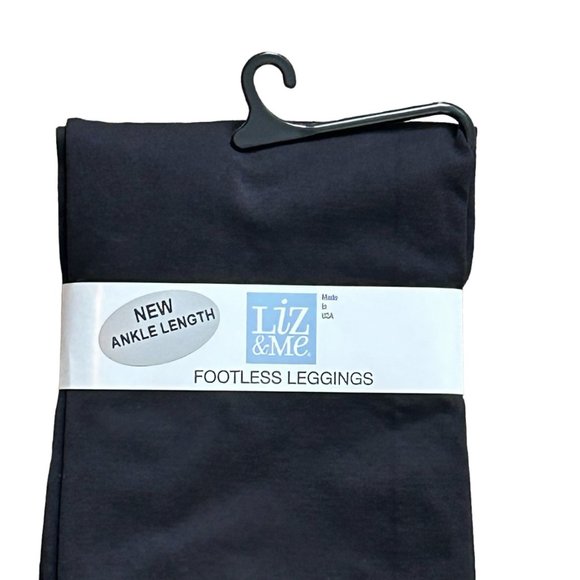 Liz & Me Footless Ankle Length Black Leggings Size 2XL Fits Size 22-24 - Picture 1 of 10
